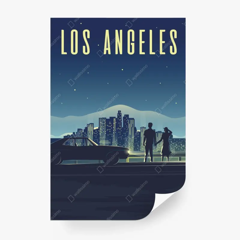 Wall mural Los Angeles night skyline