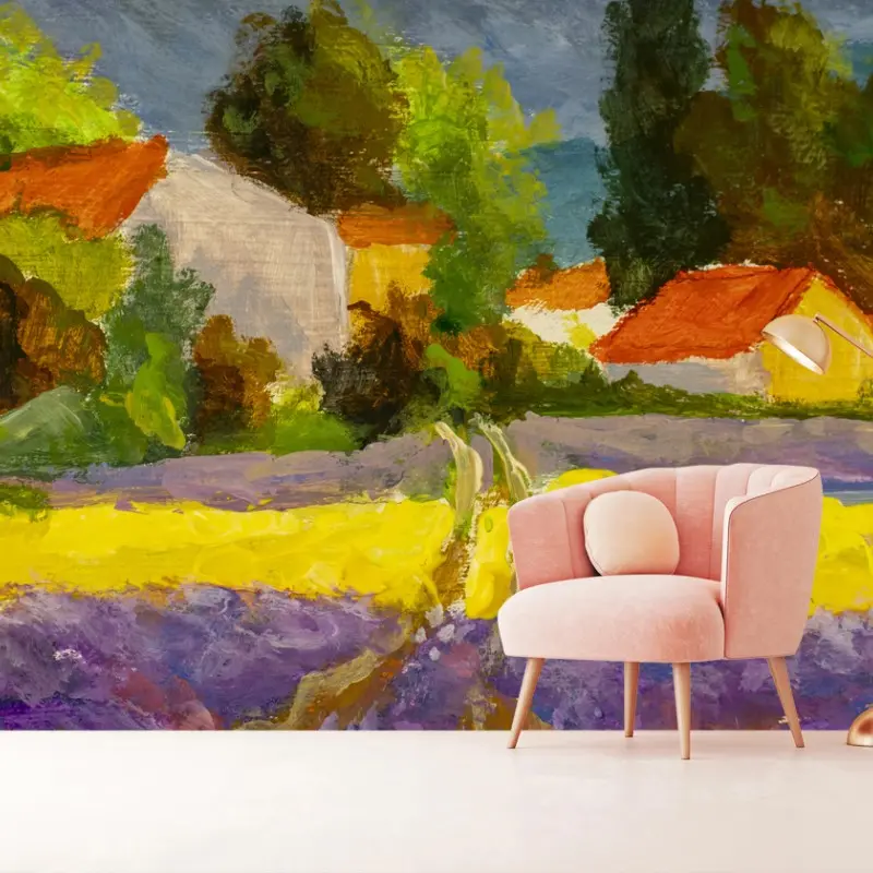 Wall mural lavender fields at sunset