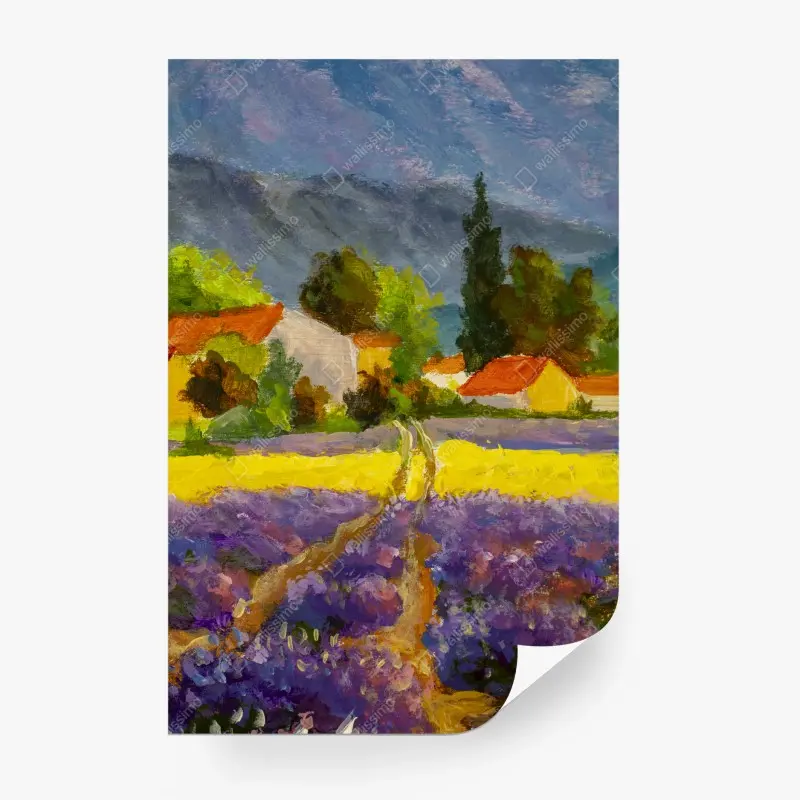 Wall mural lavender fields at sunset