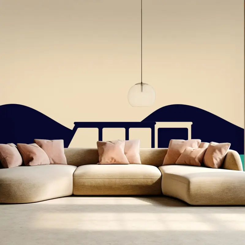 Wall mural geometric mountain road trip