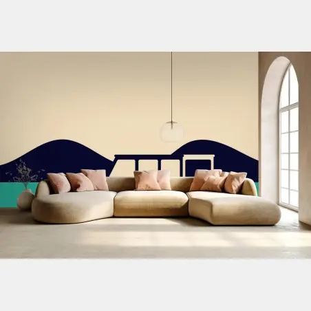 Wall mural geometric mountain road trip • Wallissimo®