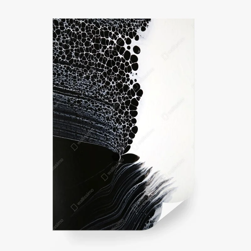 Wall mural monochrome cellular flow