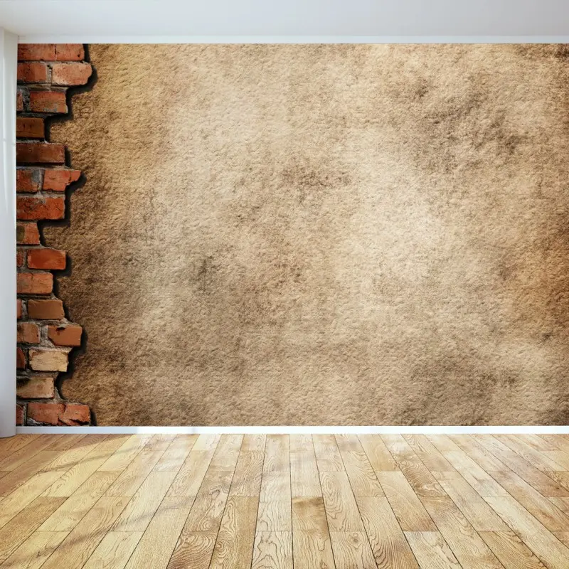 Wall mural exposed brick and plaster texture