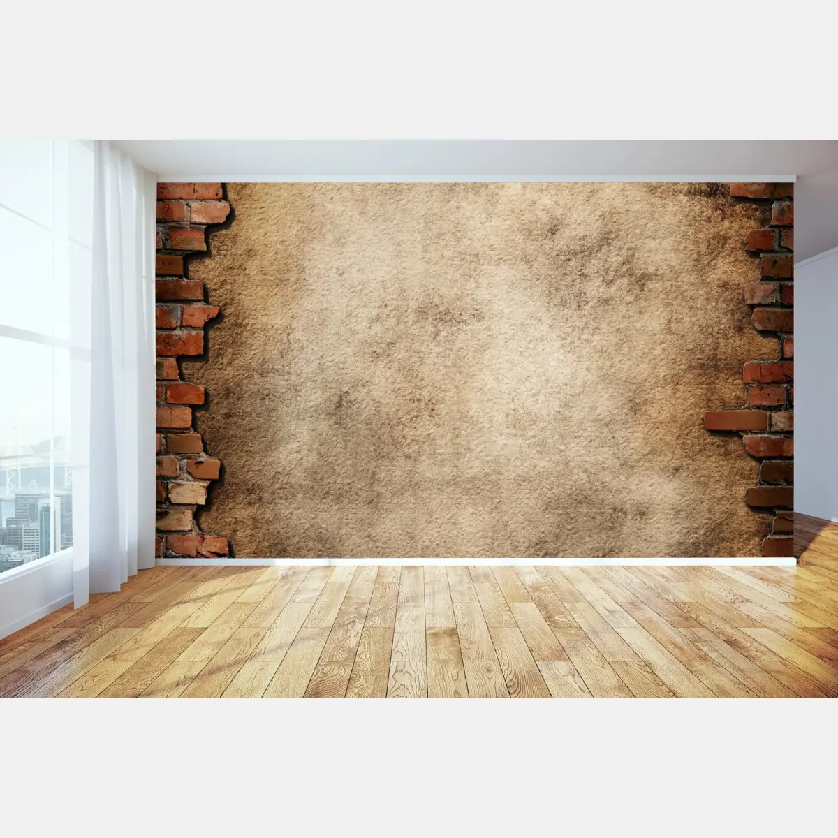 Wall mural exposed brick and plaster texture • Wallissimo®