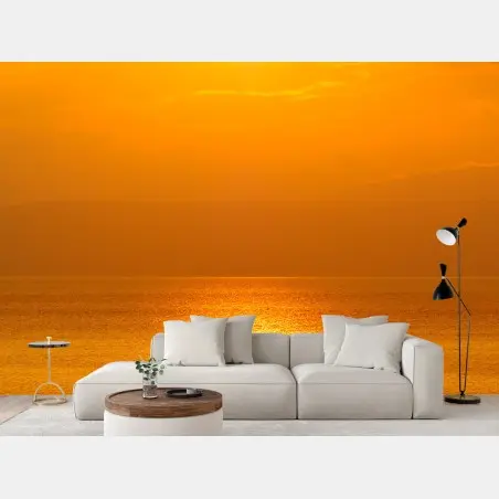 Wall mural golden sunset over the sea • Wallissimo®