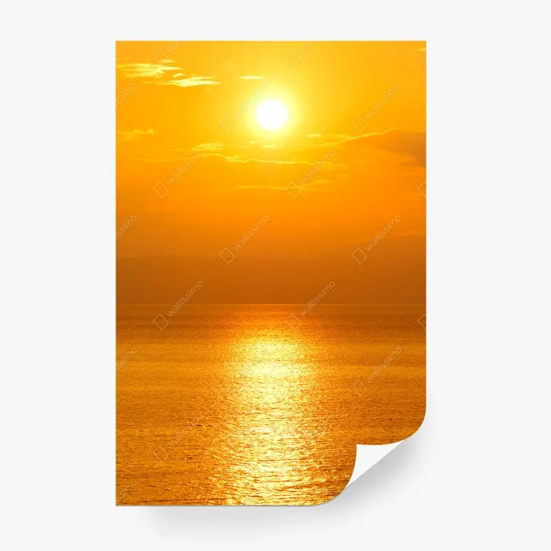 Wall mural golden sunset over the sea