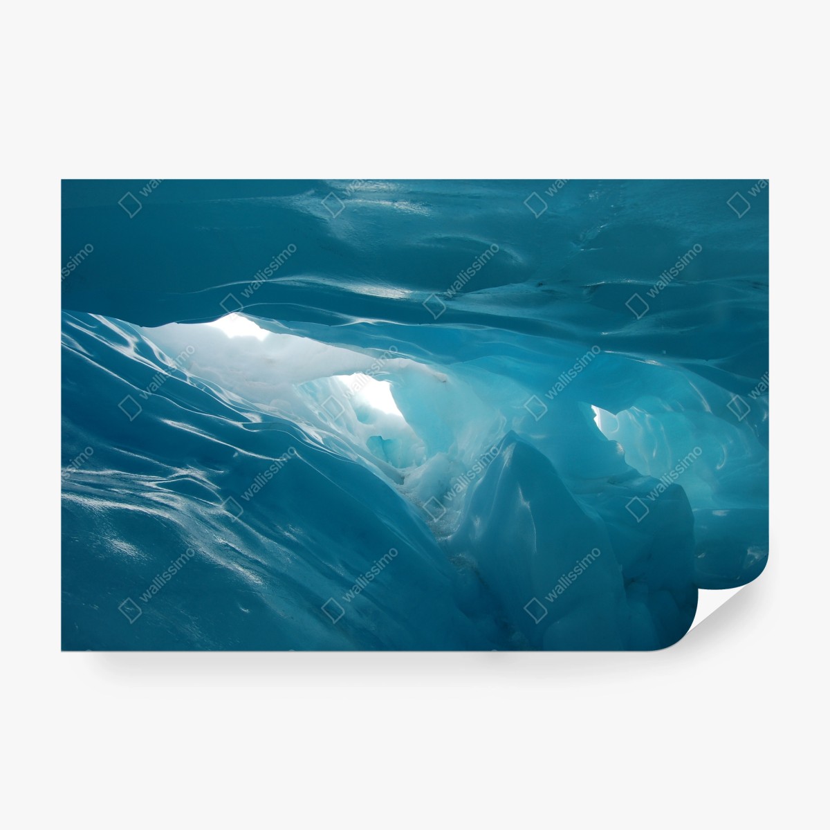 Wall mural serene blue glacier cave • Wallissimo® Wall mural serene blue glacier cave • Wallissimo®