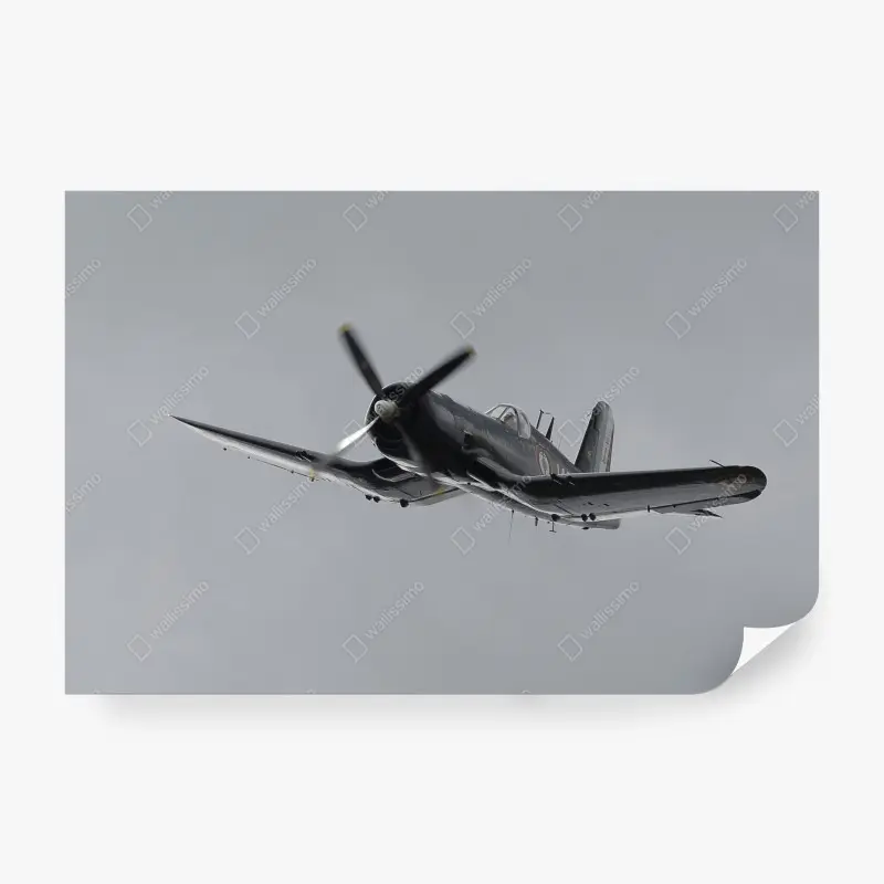 Wall mural vintage fighter plane in flight
