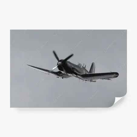 Wall mural vintage fighter plane in flight • Wallissimo®
