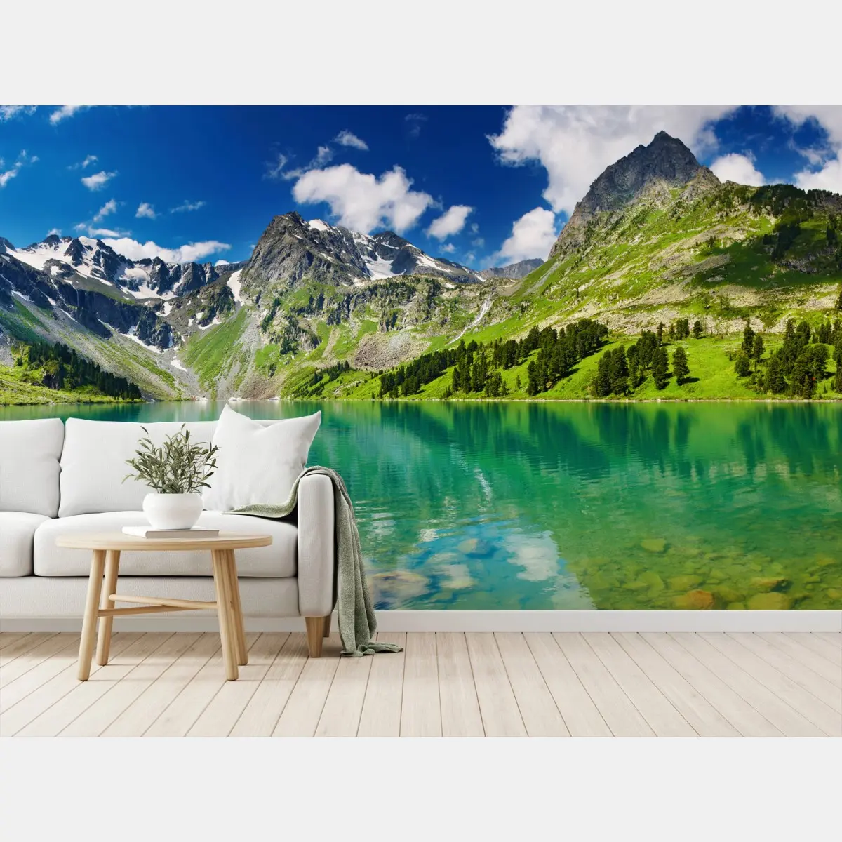 Wall mural turquoise lake in Altai Mountains • Wallissimo®