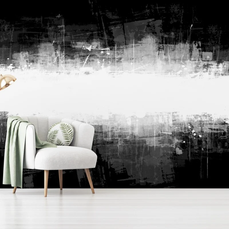 Wall mural monochrome horizontal abstract composition