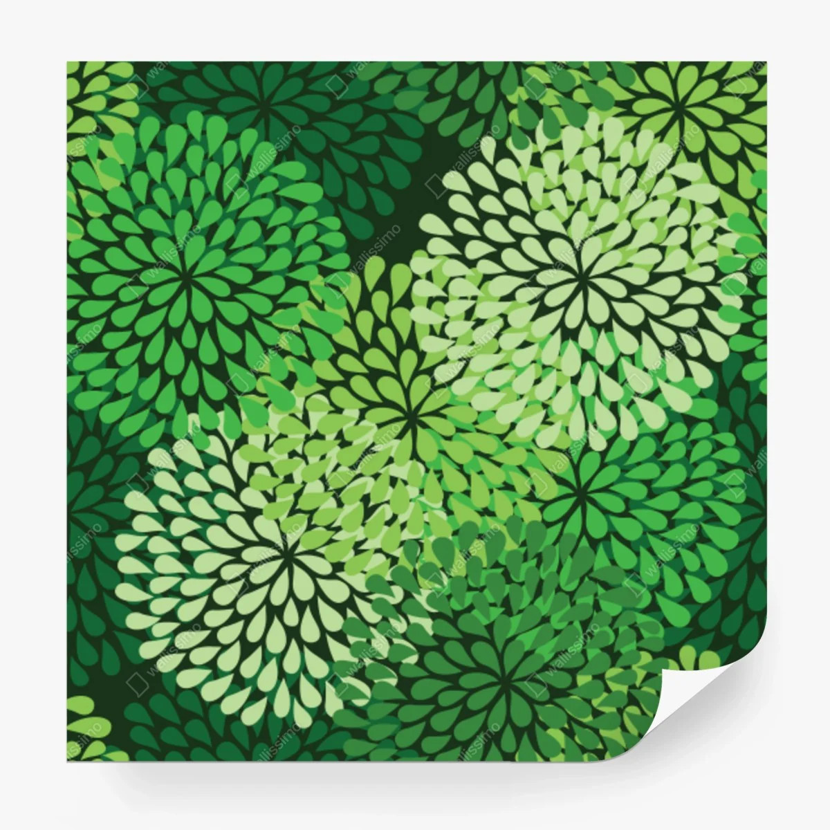Wall mural lush green floral pattern • Wallissimo® Wall mural lush green floral pattern • Wallissimo®