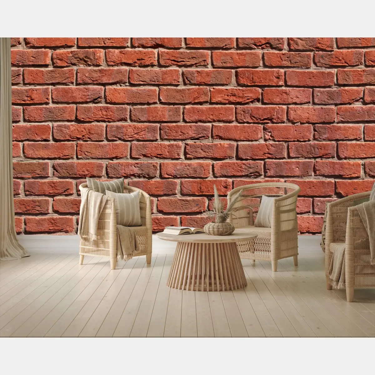 Wall mural seamless red brick wall pattern • Wallissimo®