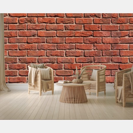 Wall mural seamless red brick wall pattern • Wallissimo®