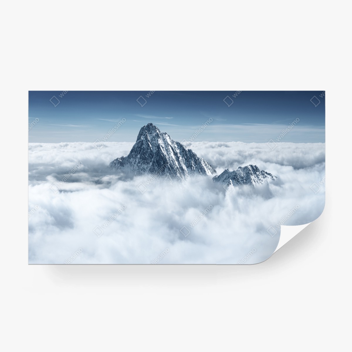 Wall mural snowy peaks above the clouds • Wallissimo® Wall mural snowy peaks above the clouds • Wallissimo®