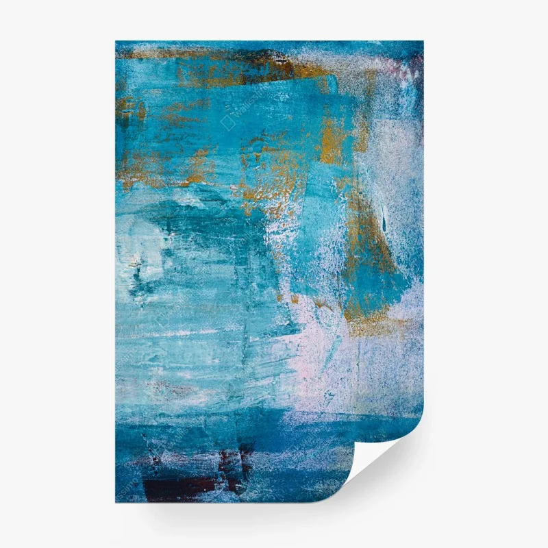 Wall mural turquoise abstract textured artwork