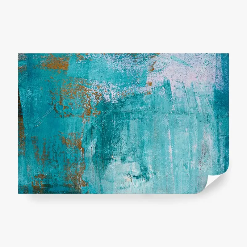 Wall mural turquoise textured abstract painting