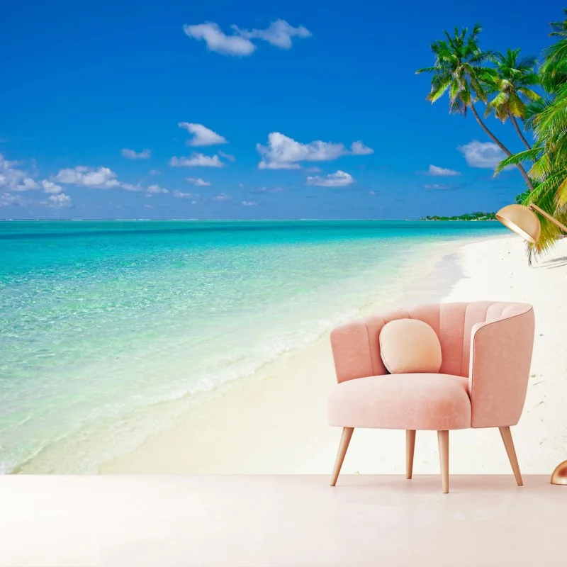 Wall mural tropical turquoise beach escape • Wallissimo® Wall mural tropical turquoise beach escape • Wallissimo®