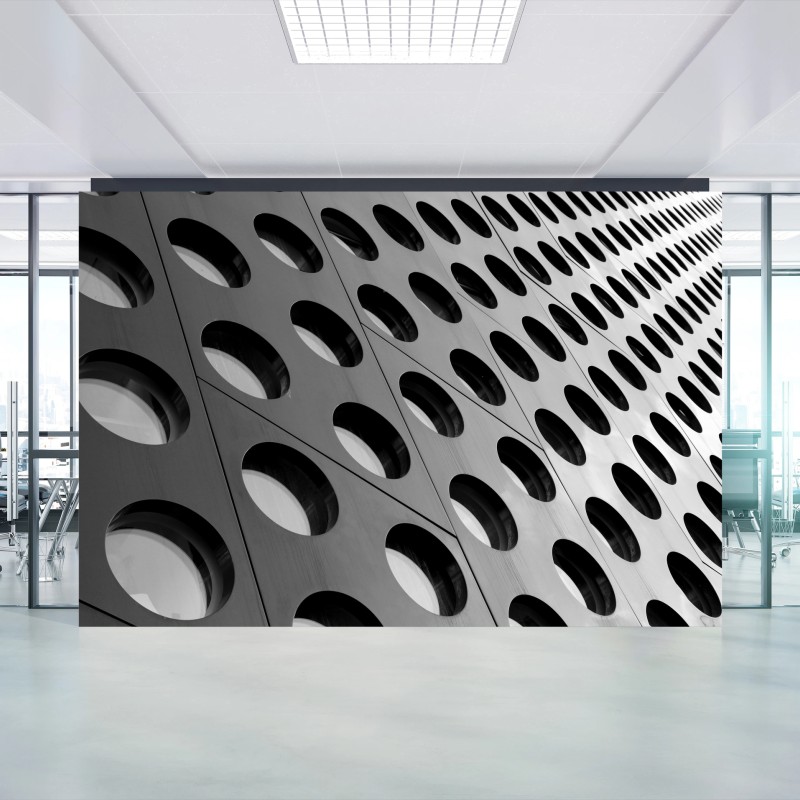 Wall mural minimal geometric facade pattern