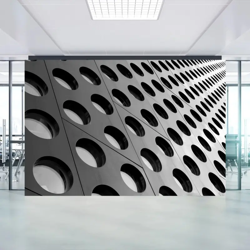 Wall mural minimal geometric facade pattern
