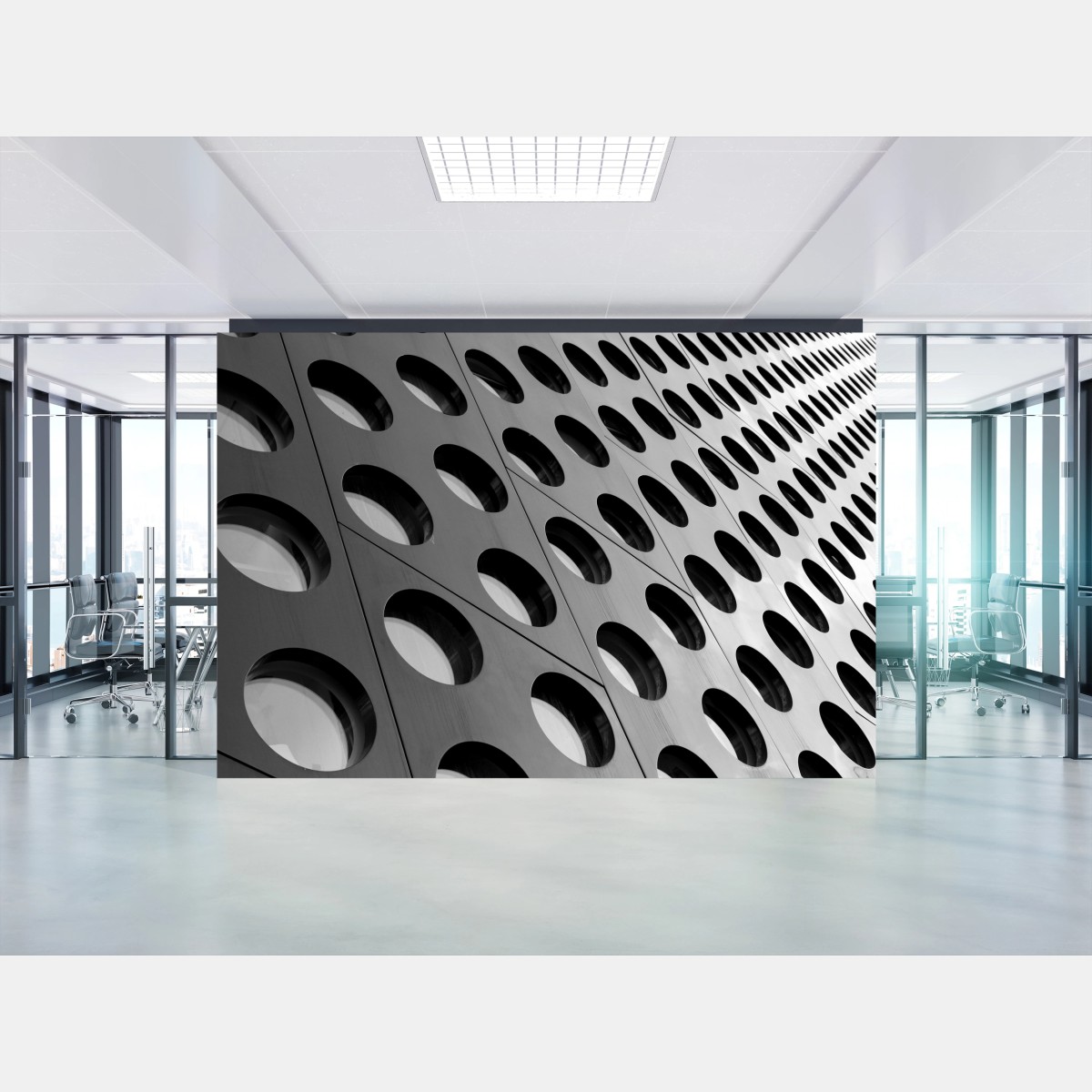 Wall mural minimal geometric facade pattern • Wallissimo®