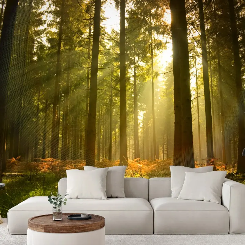 Wall mural golden forest at dusk