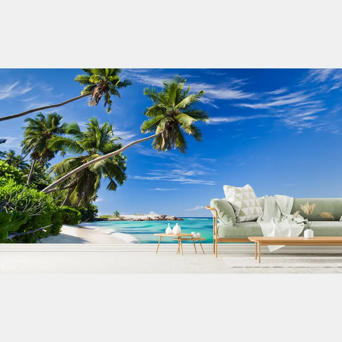 Wall mural tropical palm beach paradise • Wallissimo®