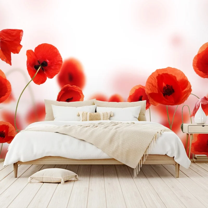 Wall mural red poppy meadow • Wallissimo® Wall mural red poppy meadow • Wallissimo®
