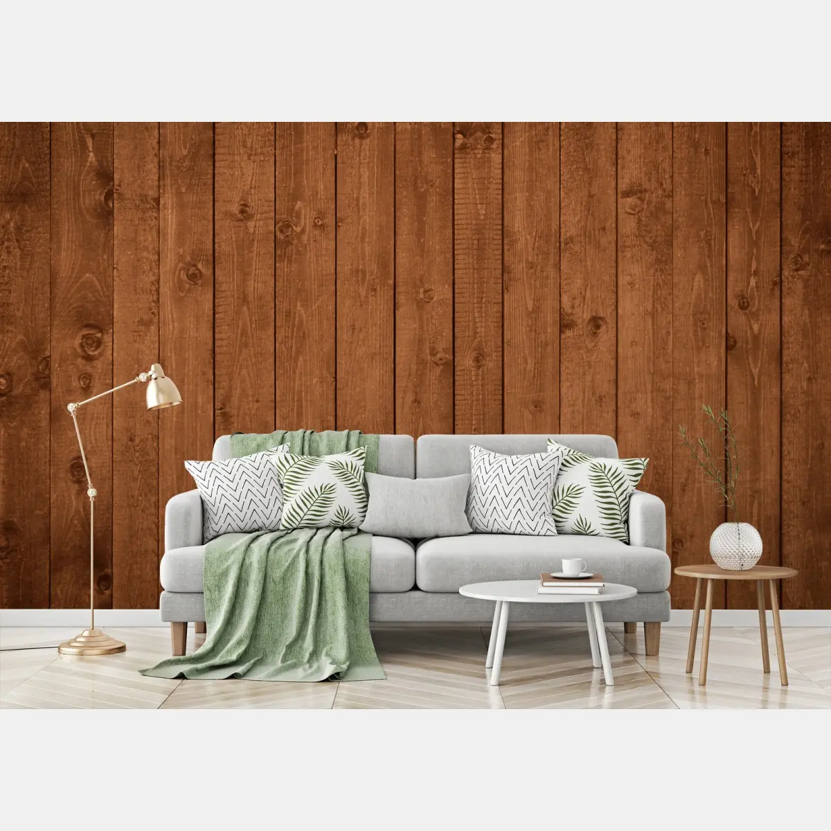 Wall mural rustic wooden plank wall texture • Wallissimo®