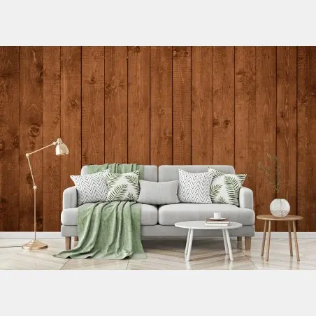 Wall mural rustic wooden plank wall texture • Wallissimo®