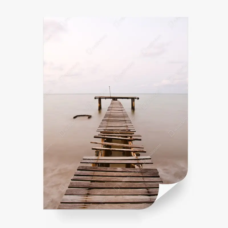 Wall mural tranquil old pier at sea