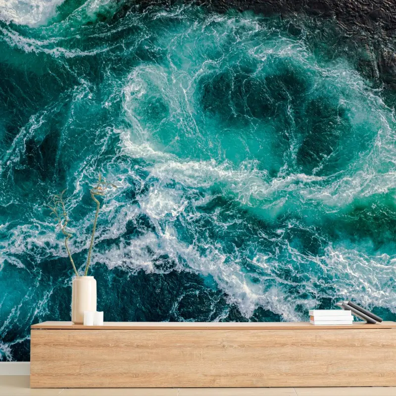 Wall mural turquoise maelstrom aerial view