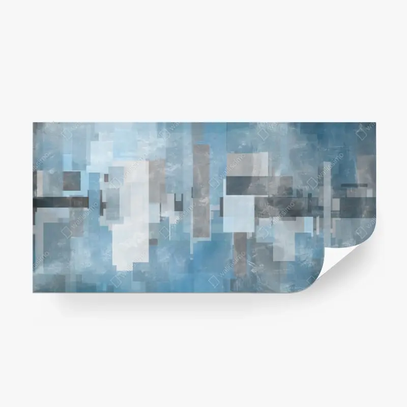 Wall mural blue geometric abstract composition