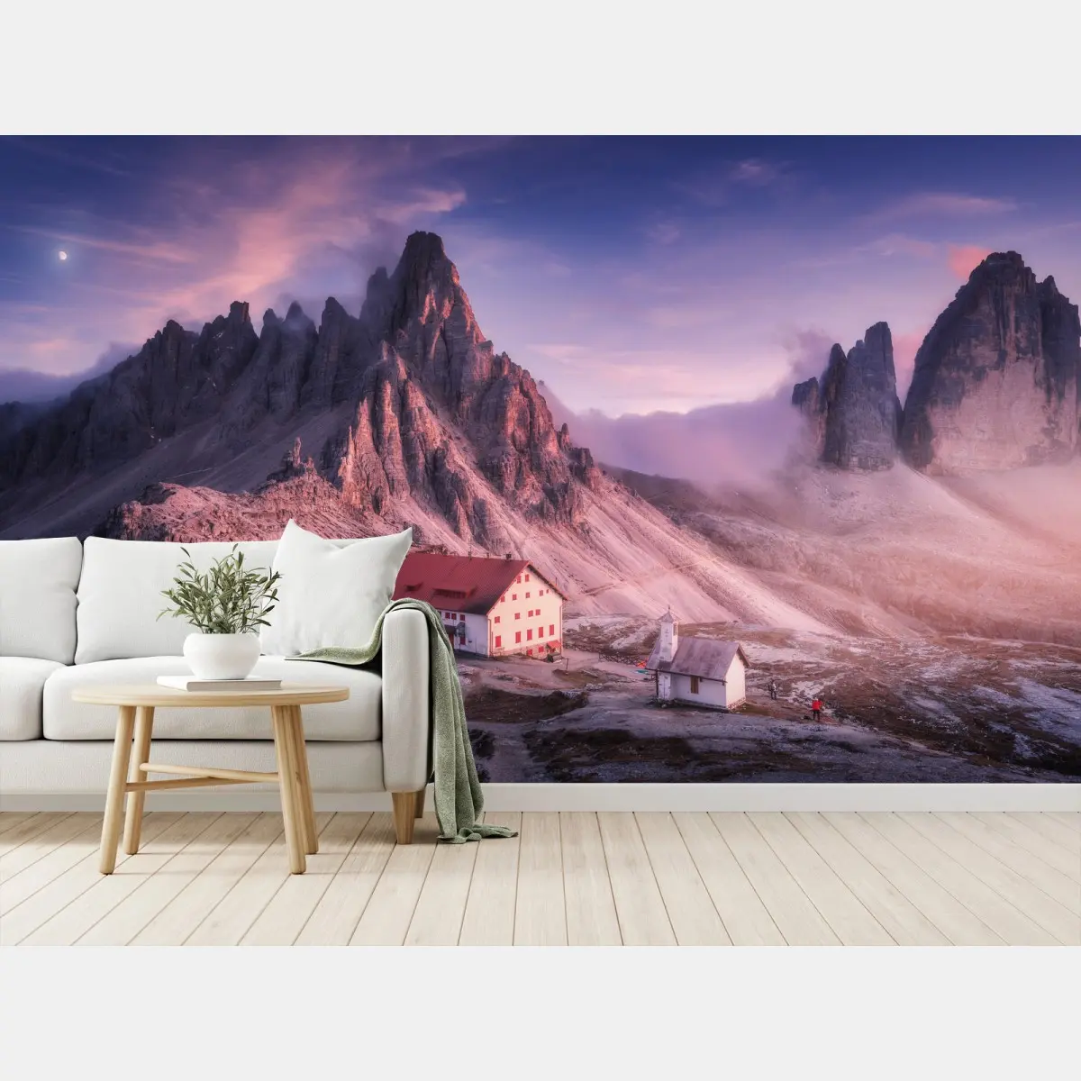 Wall mural serene alpine peaks at dawn • Wallissimo®