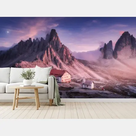 Wall mural serene alpine peaks at dawn • Wallissimo®