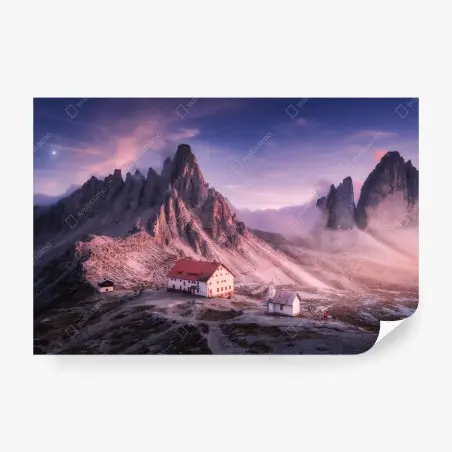 Wall mural serene alpine peaks at dawn • Wallissimo®