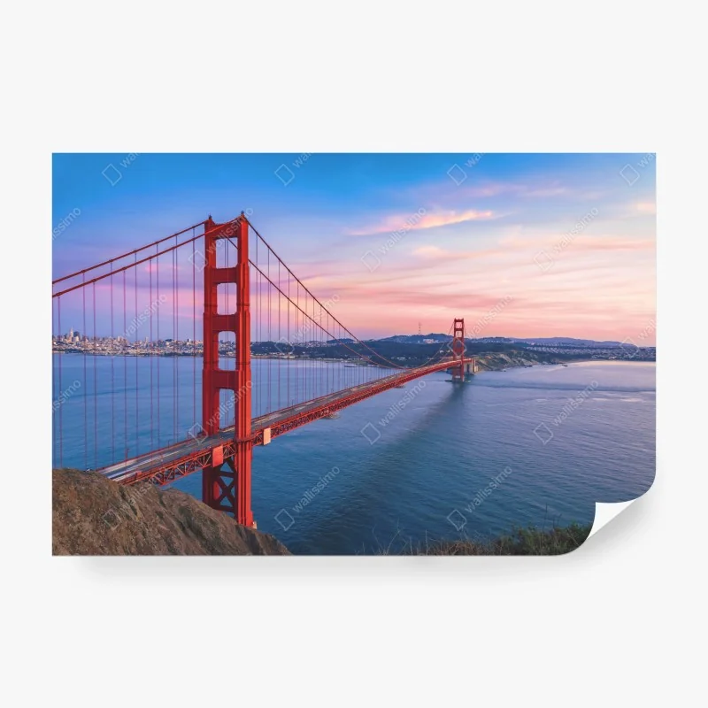 Wall mural sunset over Golden Gate Bridge