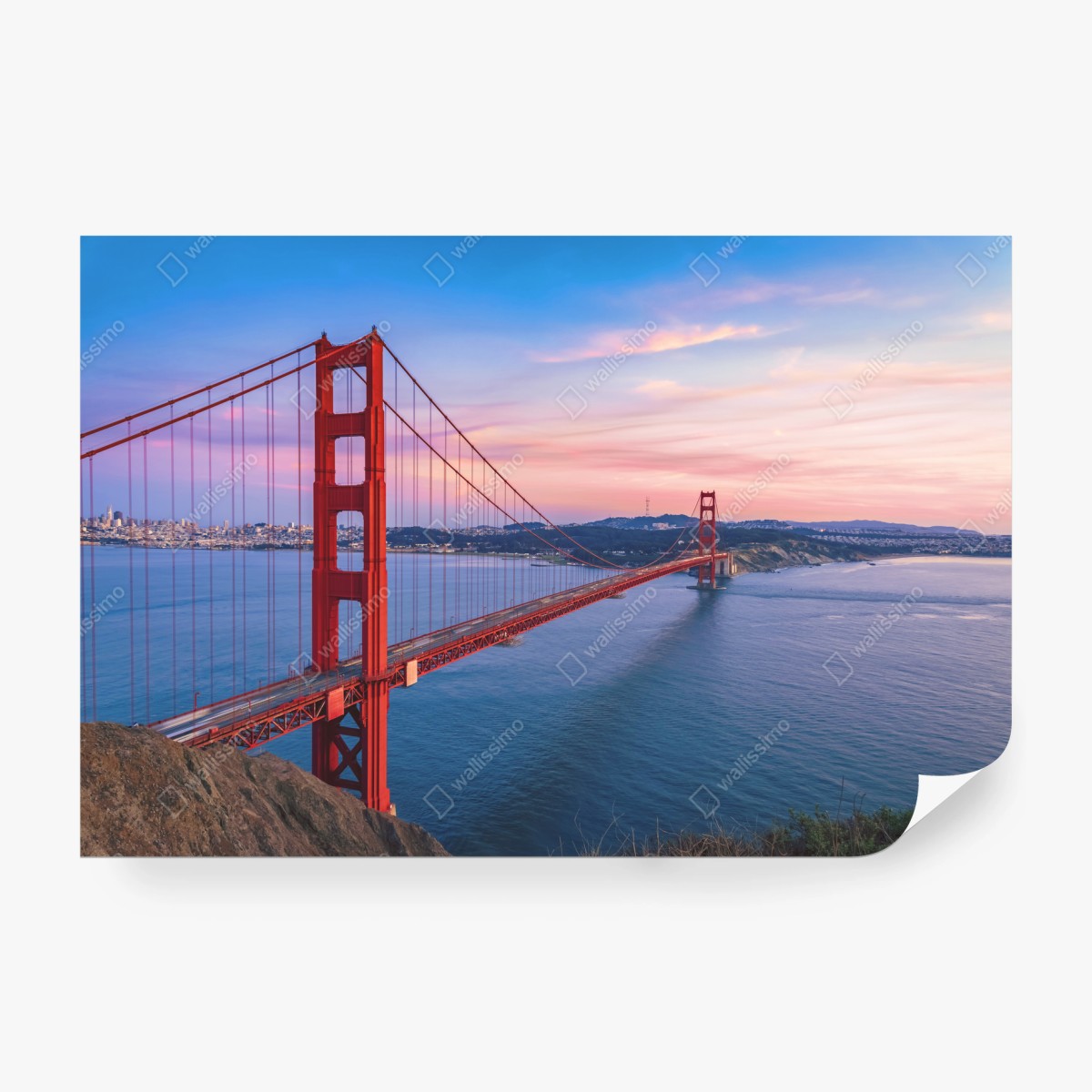 Wall mural sunset over Golden Gate Bridge • Wallissimo® Wall mural sunset over Golden Gate Bridge • Wallissimo®