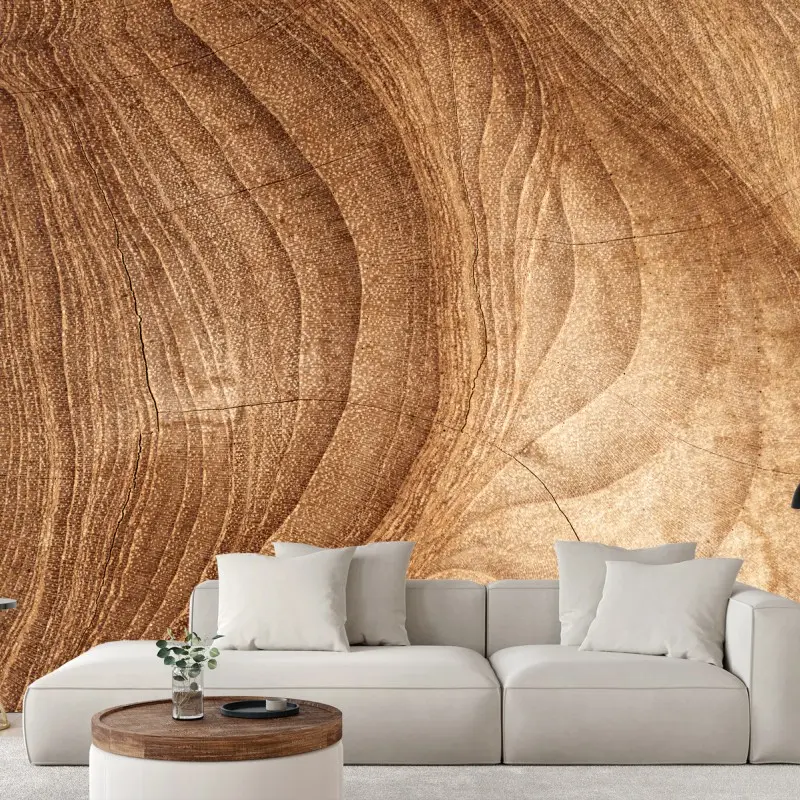 Wall mural natural wood grain pattern