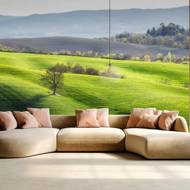 Wall mural Tuscany green rolling hills