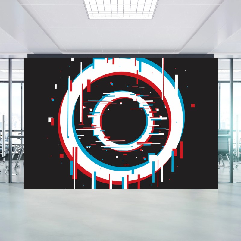 Wall mural glitch circle digital abstract