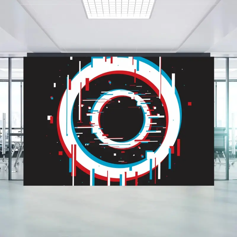 Wall mural glitch circle digital abstract