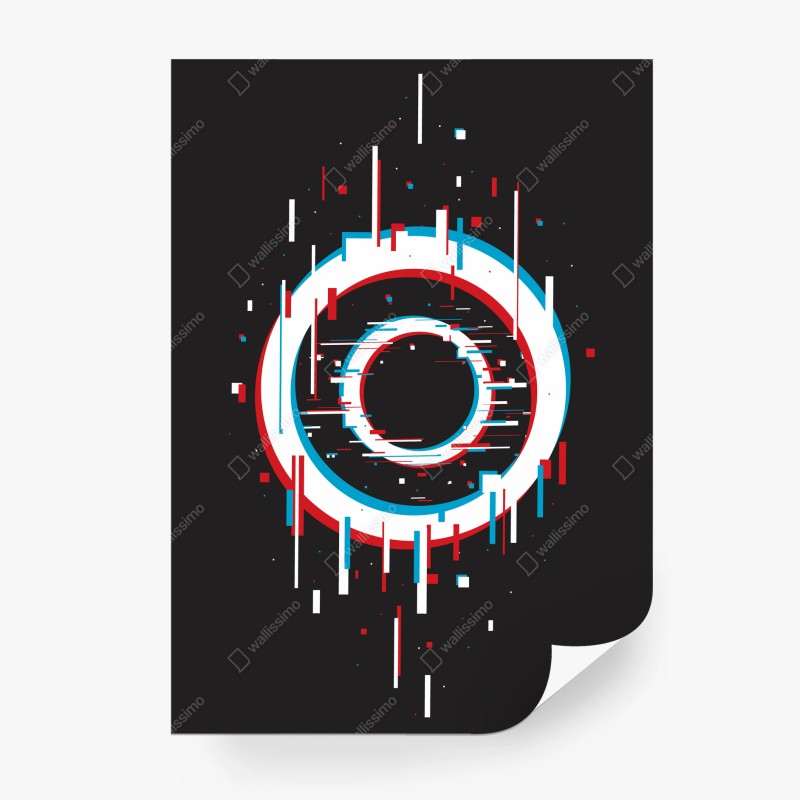 Wall mural glitch circle digital abstract