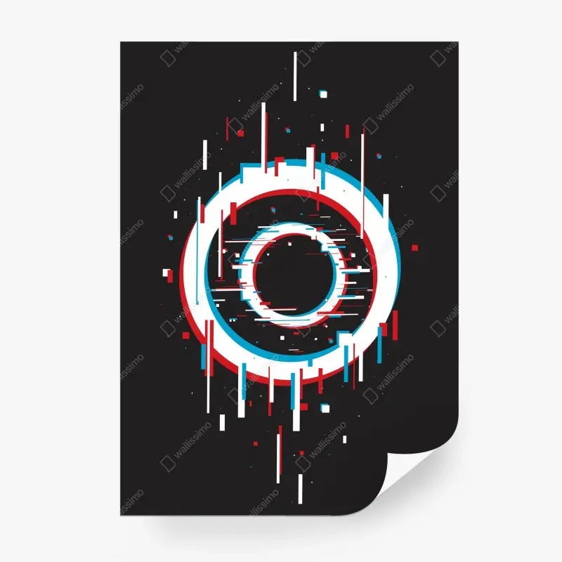 Wall mural glitch circle digital abstract