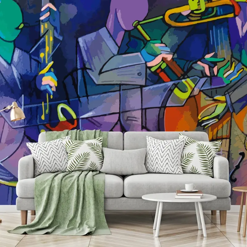 Wall mural colorful abstract jazz trio