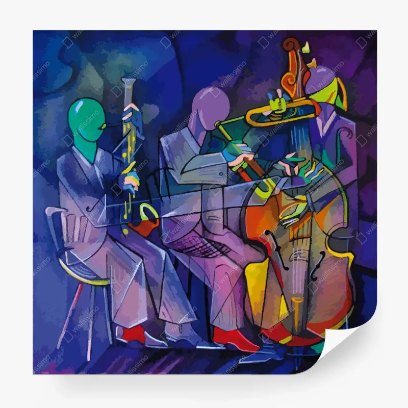 Wall mural colorful abstract jazz trio