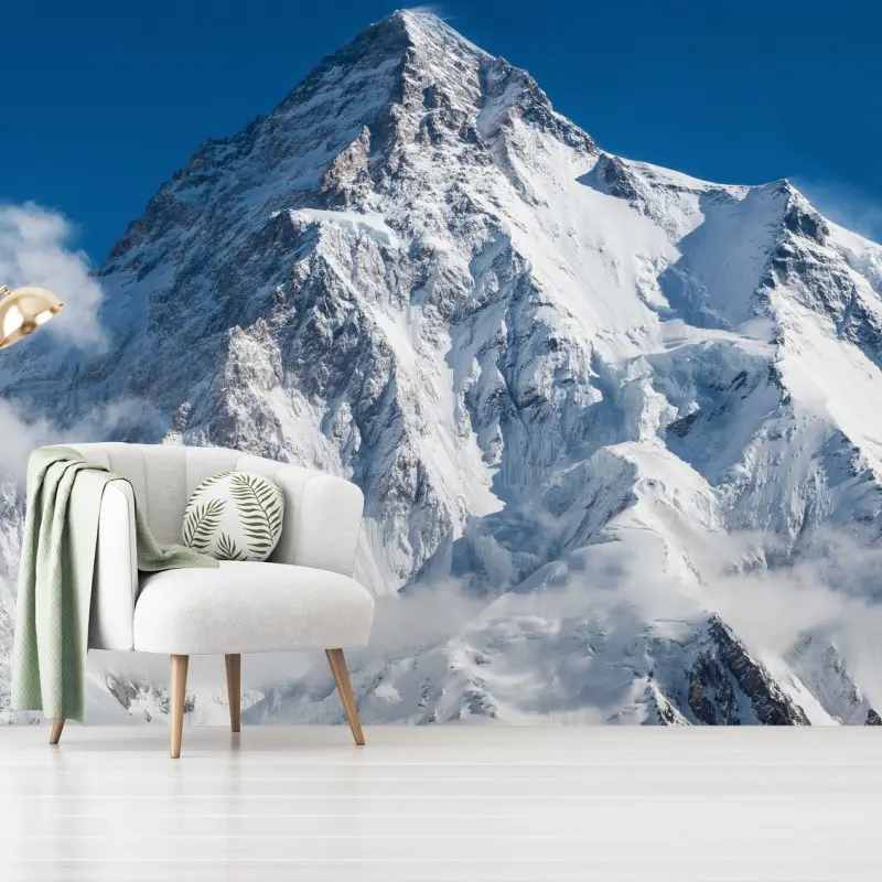 Wall mural majestic snow-covered mountain peak