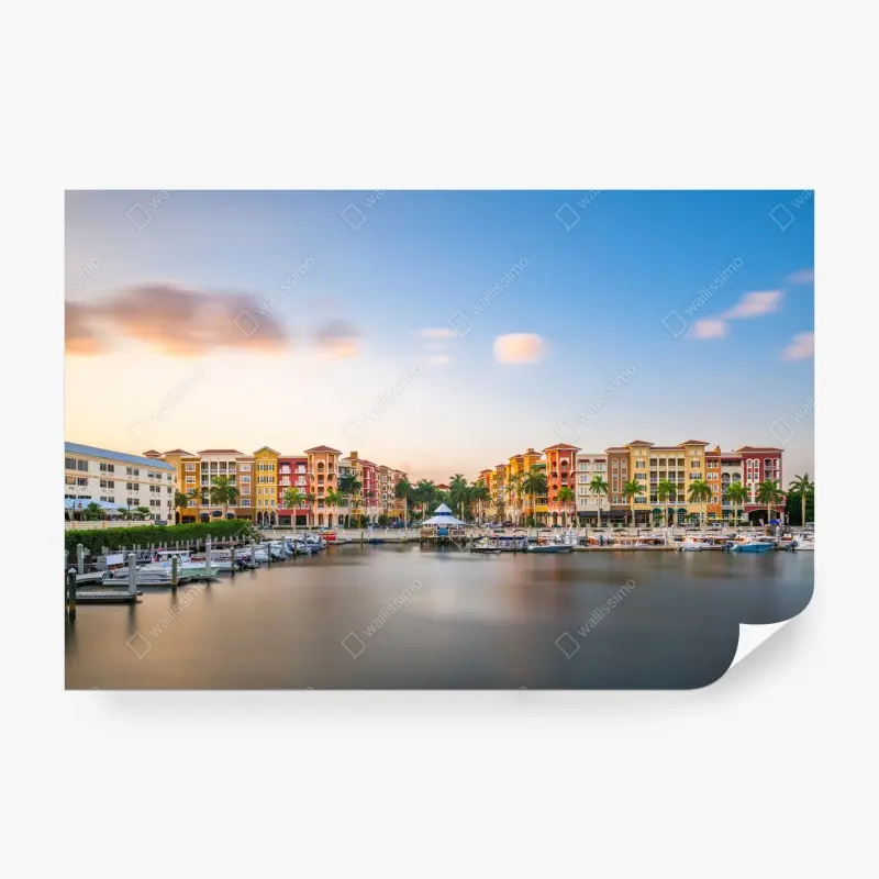Wall mural Naples waterfront skyline at dusk