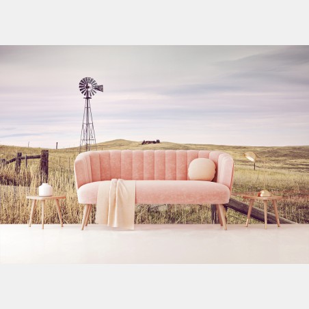 Wall mural serene American prairie windmill • Wallissimo®