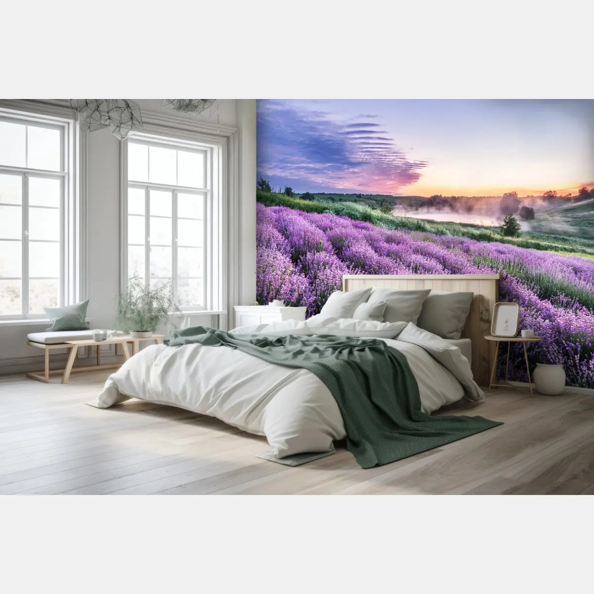 Wall mural lavender field at dawn • Wallissimo®